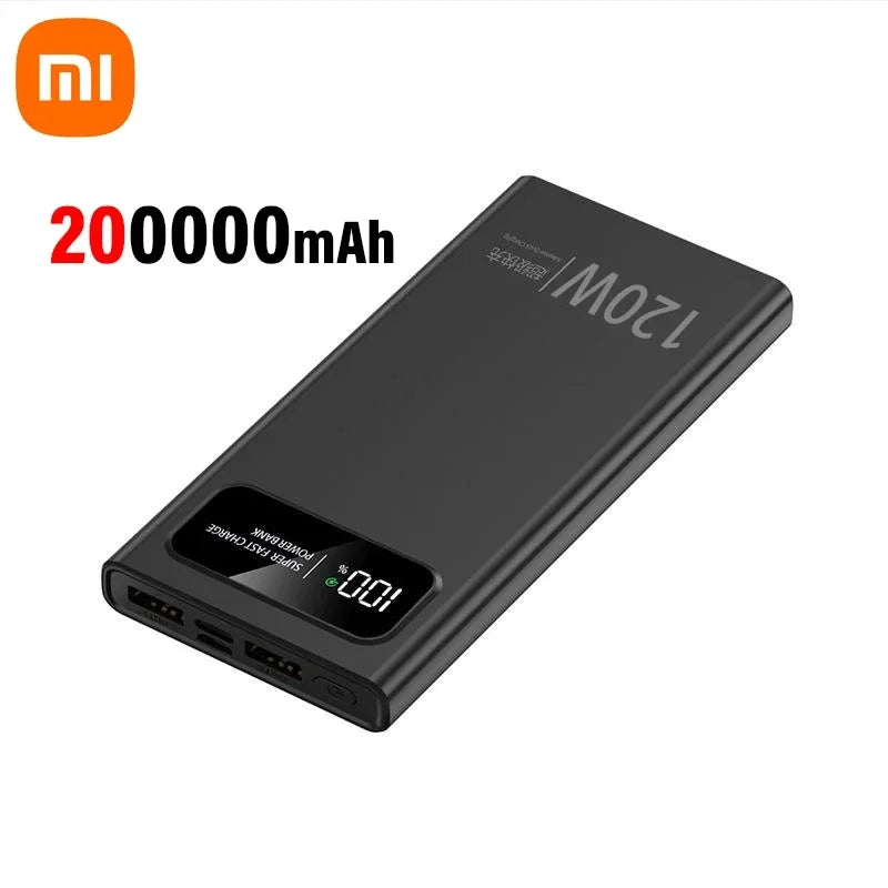 Batterie externe Xiaomi 200000mAh 120W - Charge Ultra-Rapide pour iPhone, Samsung, Huawei