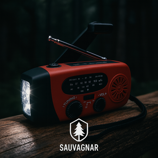 Radio d'Urgence Multifonctionnelle à Manivelle et Énergie Solaire avec batterie externe