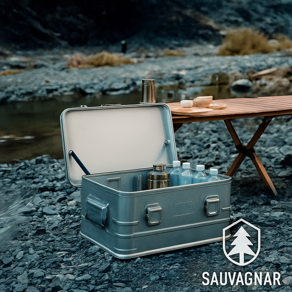 Boîte de Rangement Extérieure Mountainhiker 60-80L en Alliage d'Aluminium - Idéale pour Camping et Voyages