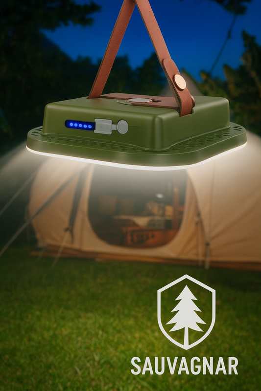 Lanterne de Camping LED 80W Rechargeable et Zoomable - MOSLIGHTING, Éclairage Puissant avec Charge Solaire et Aimant
