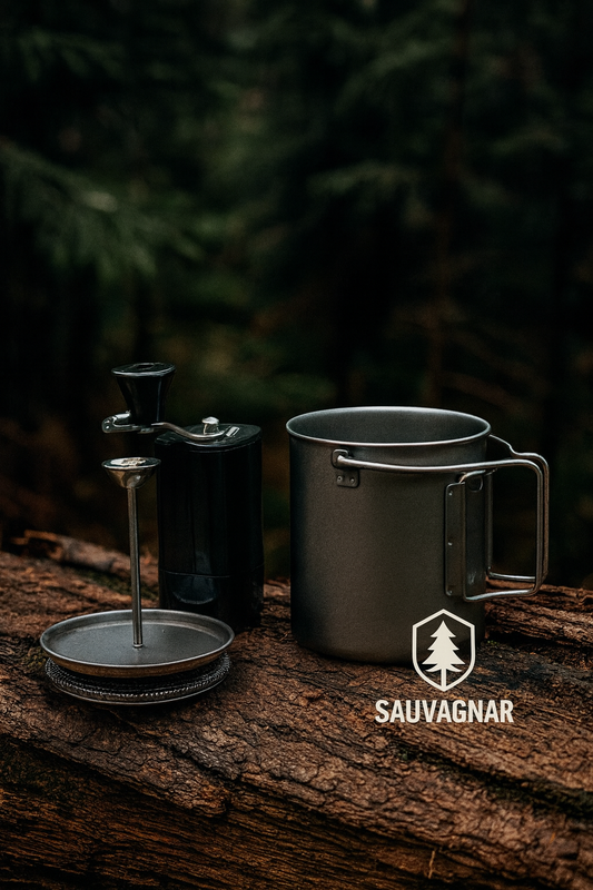 Mug de Camping Lixada 750ml en Titane avec Presse Française pour Café, Ultraléger et Durable