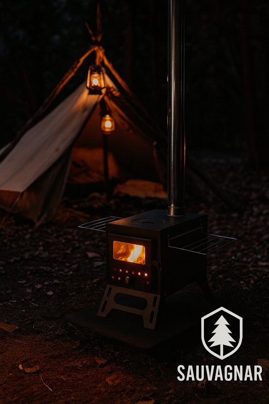 Poêle à Bois de Camping Extérieur avec Fenêtre de Visualisation - Chauffage Pliable et Durable