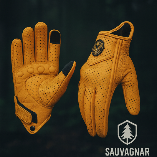 Gants Moto Cuir Jaune Rétro – Respirants & Tactiles | Protection Motocross / Moto Route