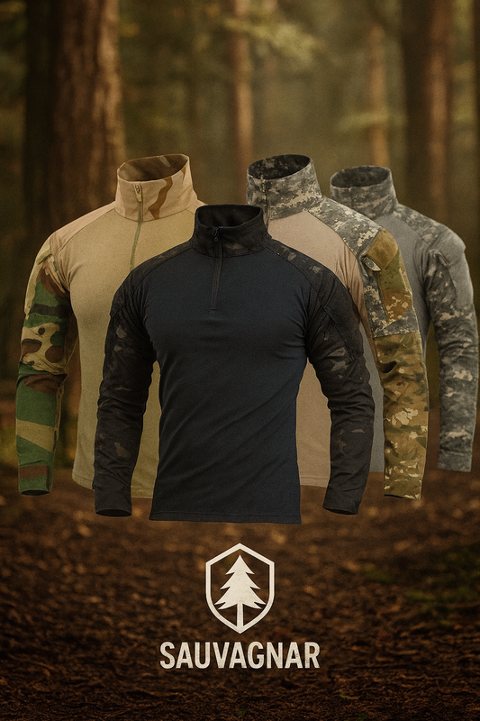 T-Shirt Tactique Militaire Homme Camouflage CP à Manches Longues pour Randonnée et Chasse