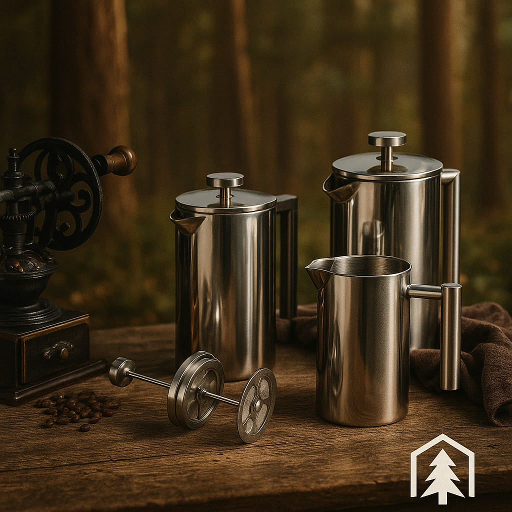 Cafetière à Piston en Acier Inoxydable - Double Paroi Isolante, 350ml/800ml/1000ml