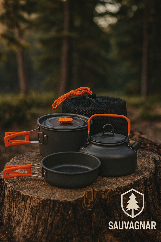 Kit de Cuisine de Camping en Aluminium - Ensemble Complet pour Cuisiner en Plein Air