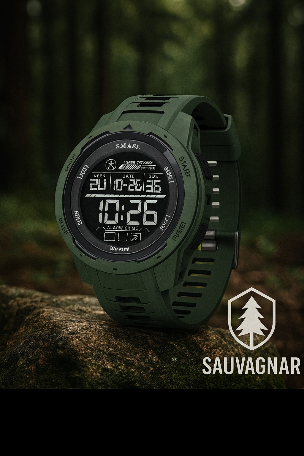 Montre Sport Homme SMAEL 8105 – Digital LED Étanche 50M avec Chronomètre