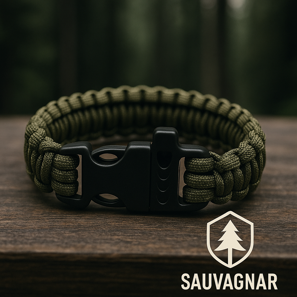 Bracelet de Survie Multifonction – Corde Parachute à 7 Brins avec Sifflet d'Urgence