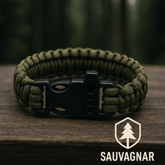 Bracelet de Survie Multifonction – Corde Parachute à 7 Brins avec Sifflet d'Urgence