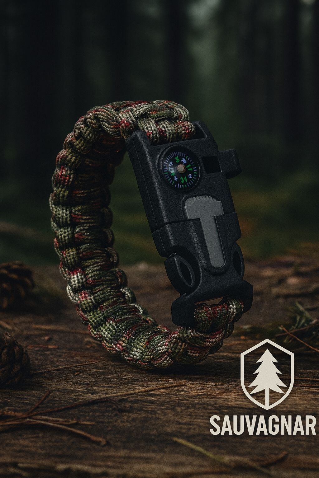 Bracelet de Survie Paracorde Multifonction pour Hommes et Femmes - Compas, Sifflet, Couteau