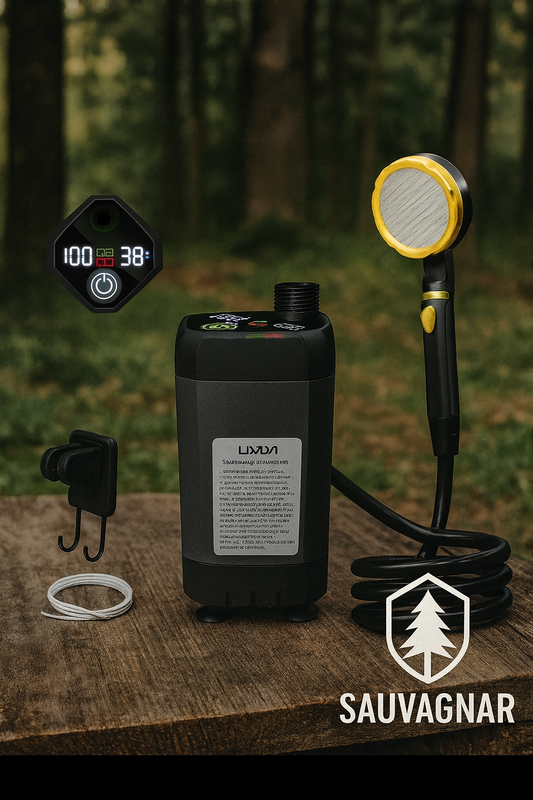 Pompe de Douche de Camping Portable avec Affichage Numérique - Kit de Douche RV pour Aventures Extérieures