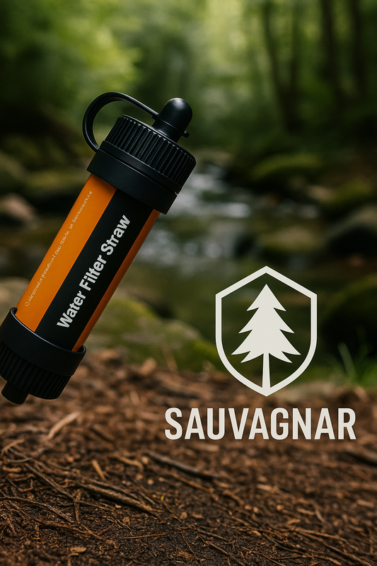 Paille Filtrante Portable 3 Niveaux – Filtre à Eau de Survie pour Camping et Randonnée