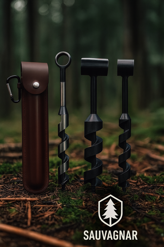 Perceuse de Survie Extérieure 160mm - Outil Bushcraft Polyvalent en Acier Trempé