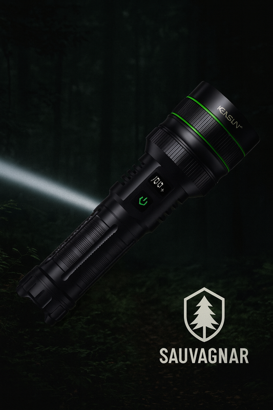 Lampe Torche LED Ultra Puissante à Longue Portée - Zoomable et Rechargeable avec Batterie Intégrée 26650 pour Extérieur