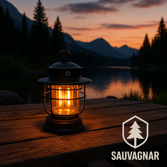 Lanterne Camping Rétro Rechargeable – Lampe Étanche avec Variation de Luminosité