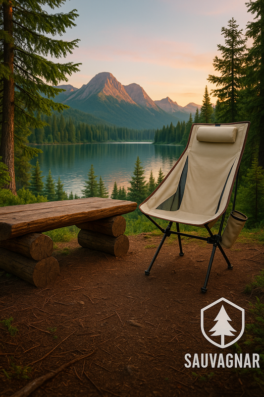 Chaise de Camping Pliante avec Repose-tête - Légère et Robuste pour Extérieur