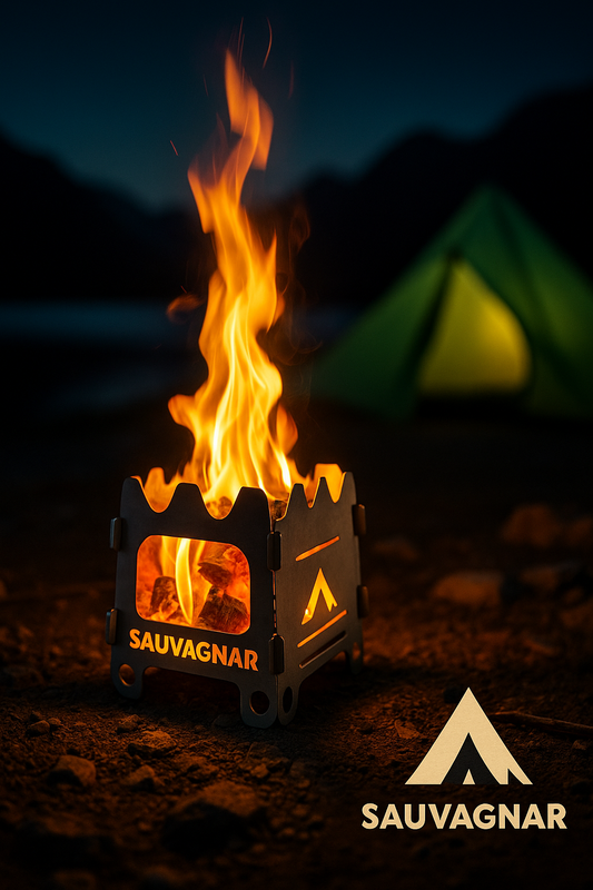 Réchaud de Camping Pliable en Titane – Léger et Compact pour Randonnée, Pêche et Survie