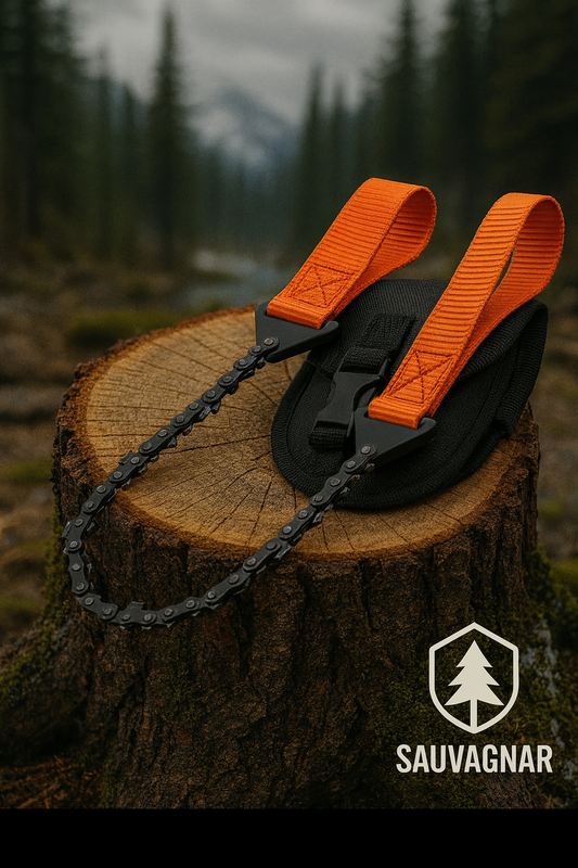 Scie à Chaîne Portable 11 Dents - Outil Multi-Fonctions pour Survie et Camping