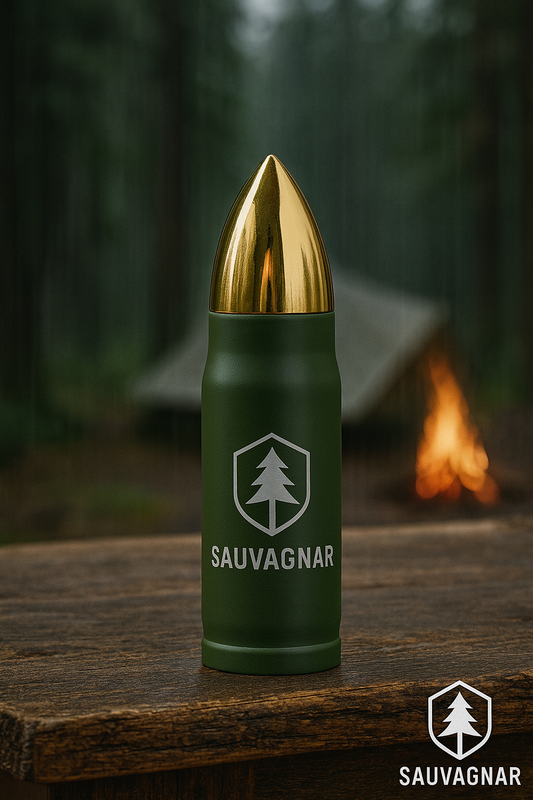 Thermos Militaire Style Balle Double Paroi en Acier Inoxydable - Grande Capacité 350/500 ml