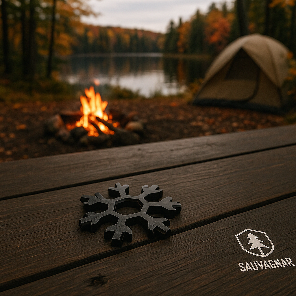 Multitool Snowflake 18-en-1 — Outil Multifonction Compact pour Outdoor & Bricolage