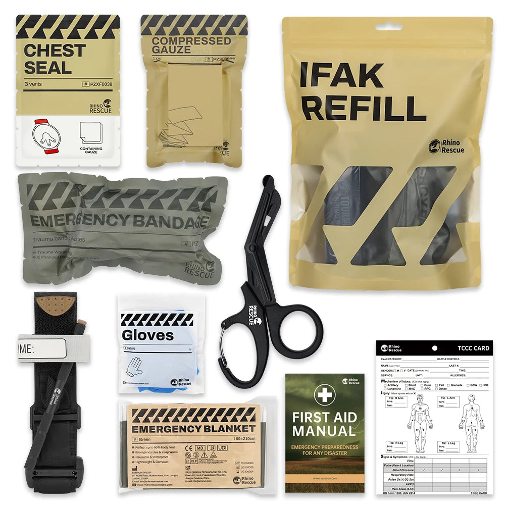 Kit Premier Secours Tactique IFAK RHINO RESCUE – Équipement d’Urgence Survie & Outdoor
