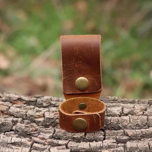 Clip Ceinture en Cuir pour Camping - Porte-Gants, Crochets à Clés et Stockage Pratique