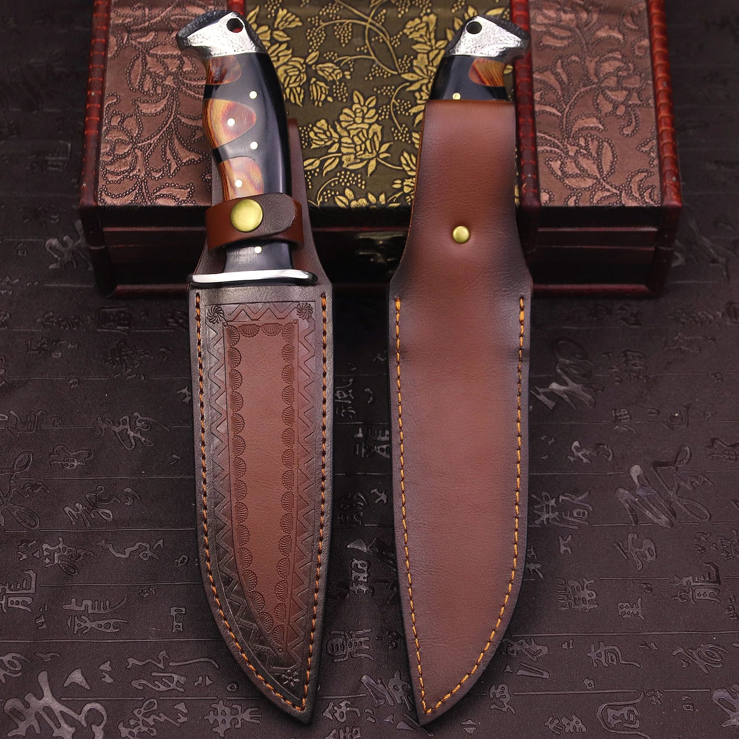 Couteau de Survie et Chasse en Acier 440C de Haute Qualité avec Étui