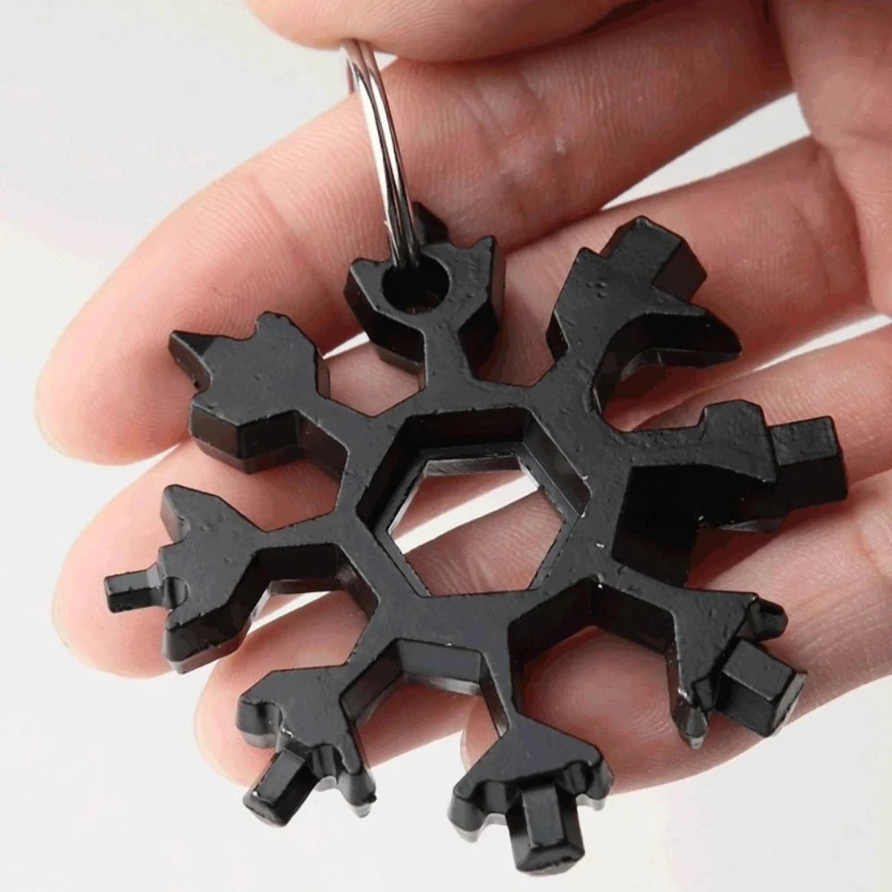Multitool Snowflake 18-en-1 — Outil Multifonction Compact pour Outdoor & Bricolage