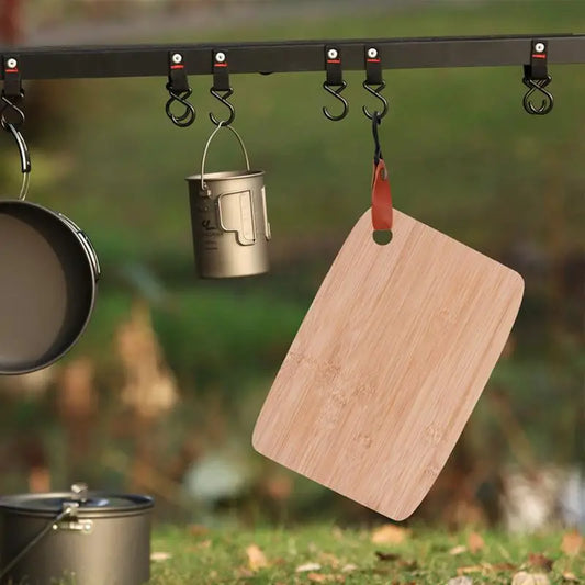 Planche à Découper en Bois Portable et Légère pour Camping - Avec Crochet