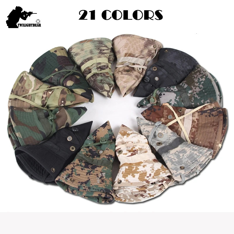 Chapeau de Seau Camouflage Boonie - Protection Solaire pour Pêche, Chasse et Randonnée