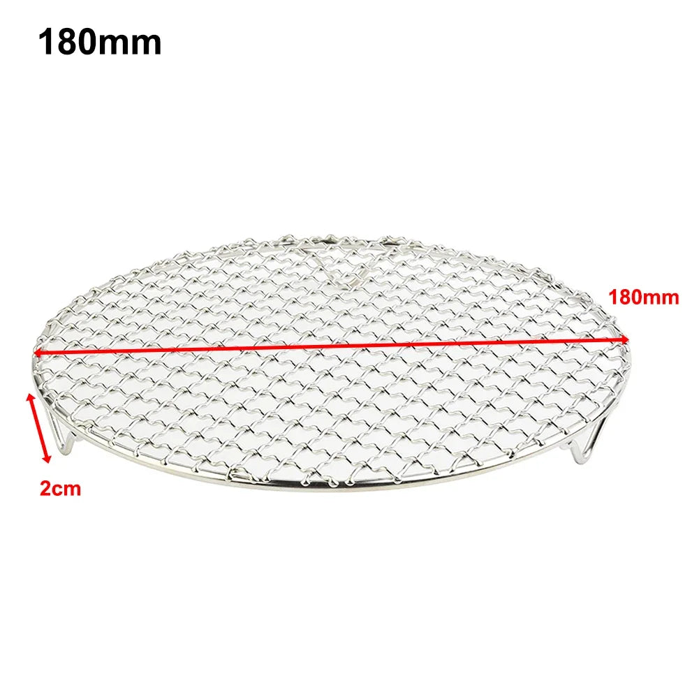 Grille BBQ Ronde en Acier Inoxydable – Grille de Cuisson et Fumage pour Barbecue & Camping