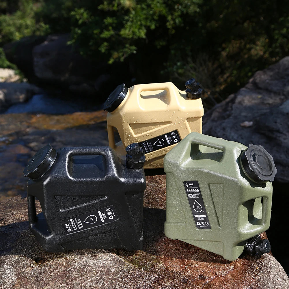 Bidon d’Eau 12L Portable – Réservoir avec Robinet | Camping, Randonnée & 4x4