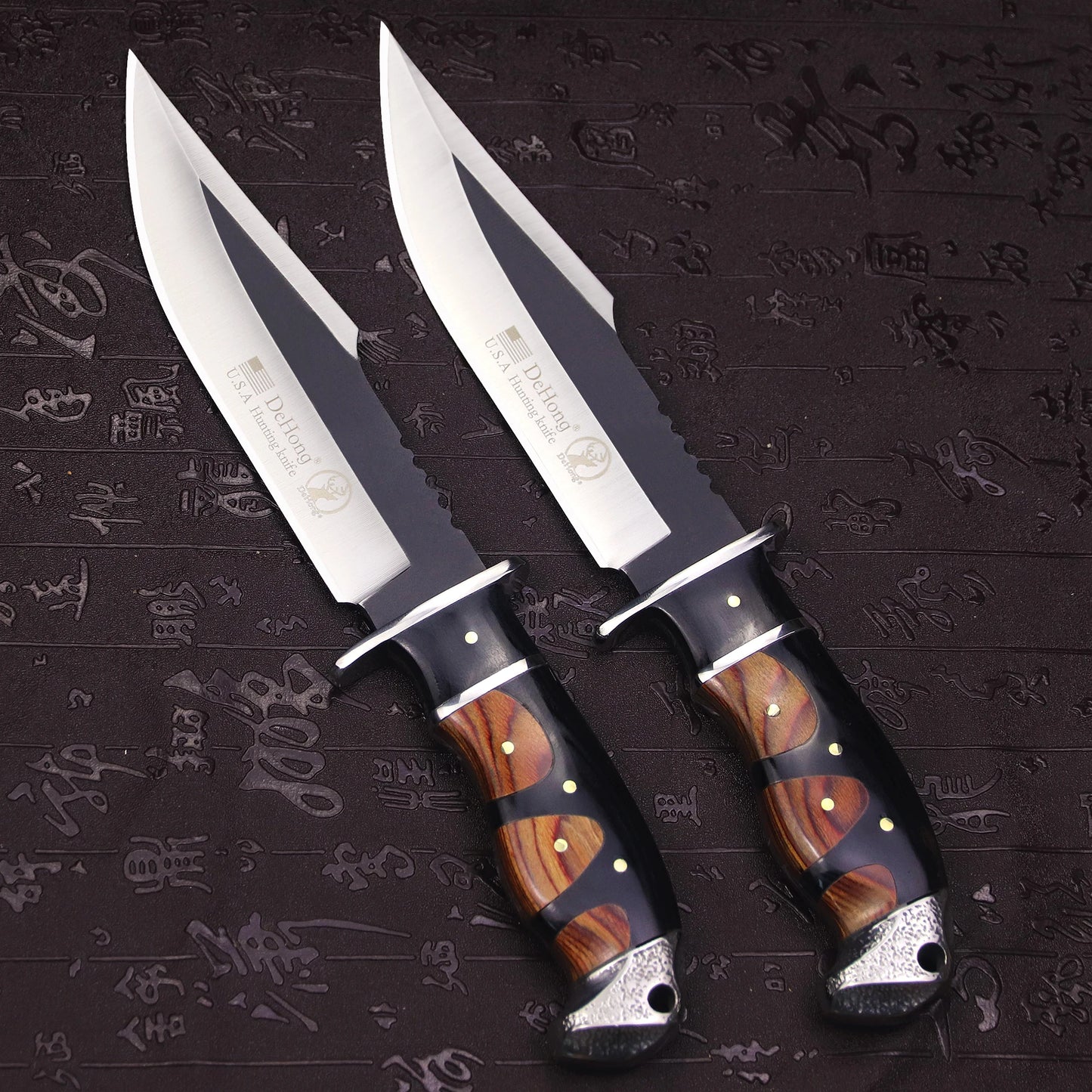 Couteau de Survie et Chasse en Acier 440C de Haute Qualité avec Étui