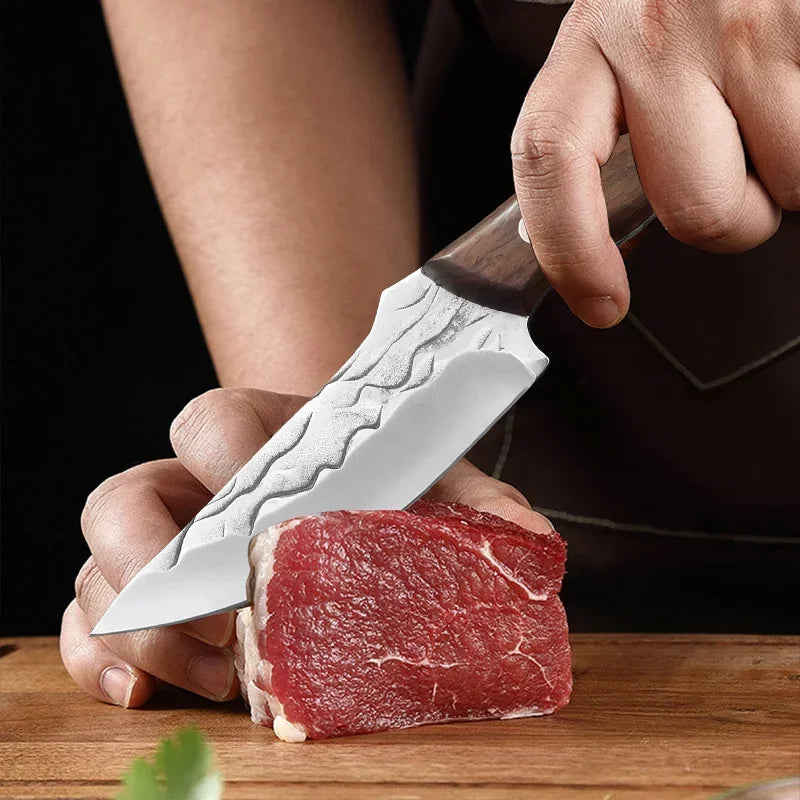 Couteau de Désossage Forgé Main en Acier Inoxydable – Couteau Polyvalent Cuisine & Barbecue