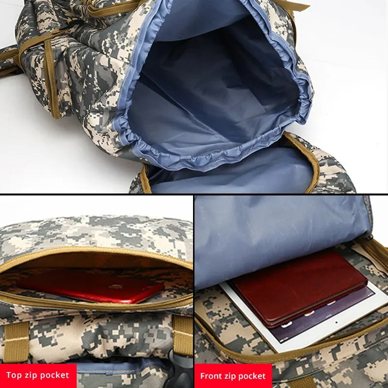 Sac à Dos Militaire Camouflage - Grande Capacité Étanche pour Hommes