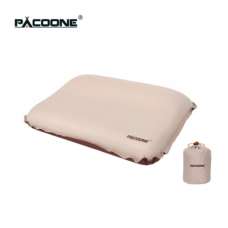 Oreiller de Camping Gonflable Automatique PACOONE – Coussin Ultraléger en Mousse 3D pour Voyage et Outdoor