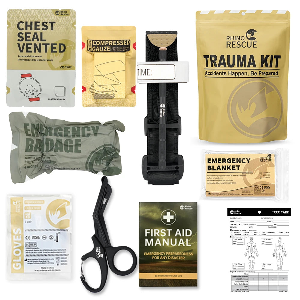 Kit Premier Secours Tactique IFAK RHINO RESCUE – Équipement d’Urgence Survie & Outdoor