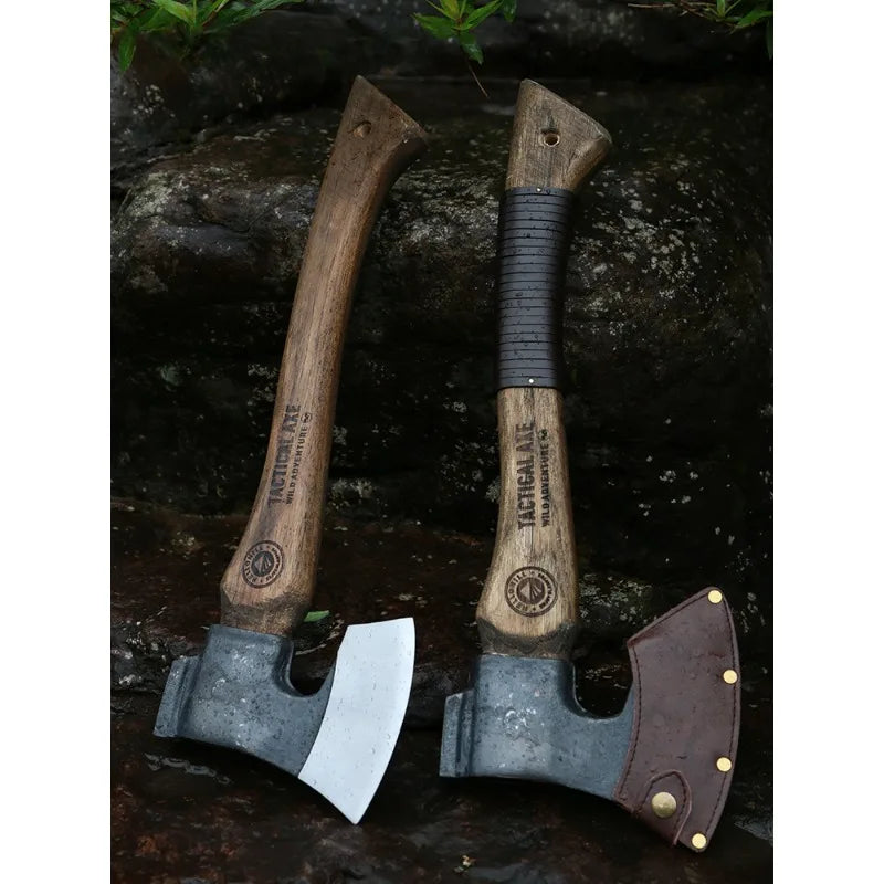 Hache de Camping et de Chasse en Acier à Haute Teneur en Manganèse - Tomahawk Polyvalent et Portable