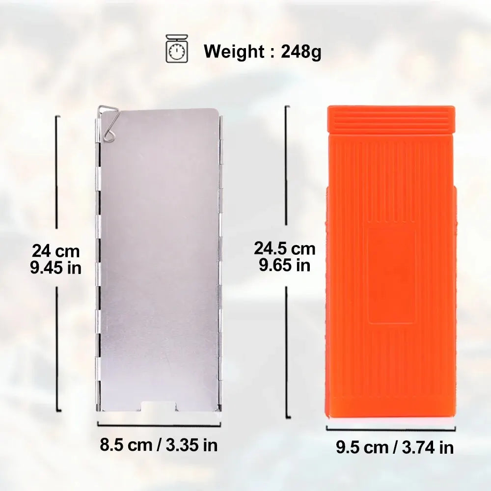 Écran Pare-Vent Pliable pour Réchaud de Camping - 9/10 Panneaux en Aluminium