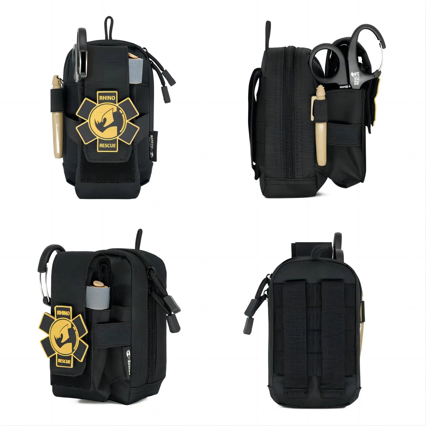 Pochette EDC Rhino Rescue – Kit de Premiers Secours Tactique & Trauma avec Système MOLLE