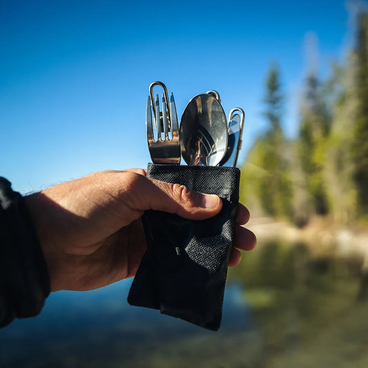 Set de Couverts Pliables en Acier Inoxydable - Camping, Randonnée, Pique-Nique