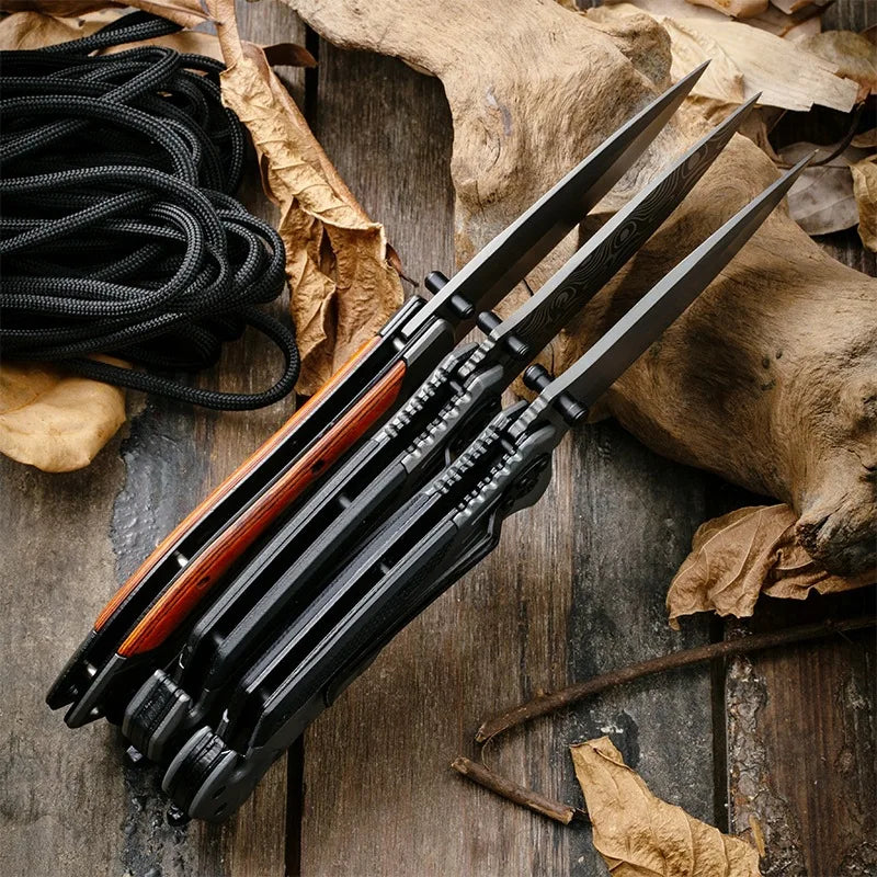 Couteau Pliant Multifonction à Haute Dureté avec Brise-Vitre - Outil de Survie et de Secours Extérieur