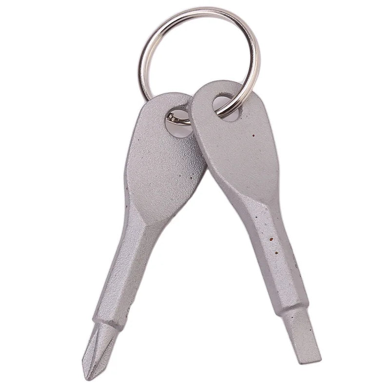 Tournevis de Poche Multifonctionnel - Mini Tournevis Cruciforme Porte-clés pour Survie et Camping