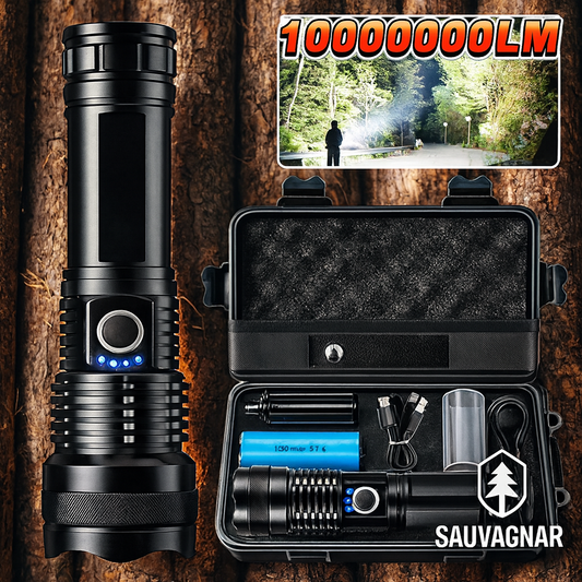 Lampe Tactique LED Rechargeable Haute Puissance – Torche Zoom Survie & Outdoor