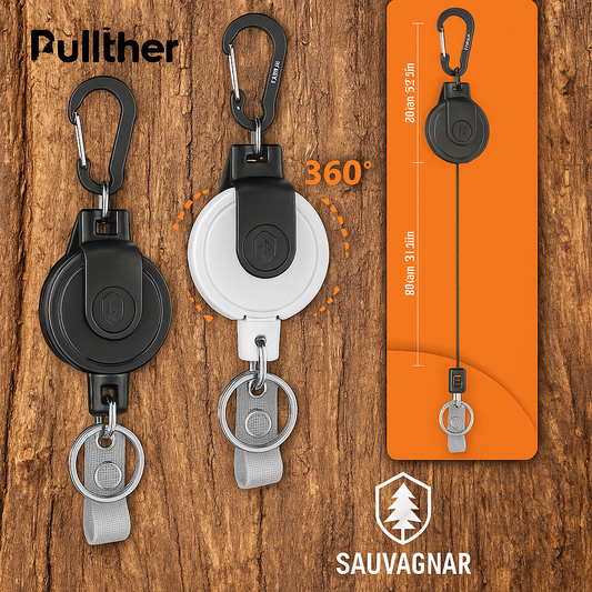 Porte-clés Rétractable Tactique avec Mousqueton – Clip Sécurisé Outdoor & EDC